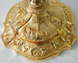 French antique solid silver gilt Baroque Chapel Set
